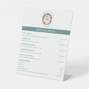 Maltese Dog Grooming Salon Price List Pedestal Sign