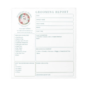 Maltese Dog Grooming Salon Report Card Notepad