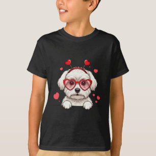 Maltese Dog Heart Headnd Valentine Maltese Womens T-Shirt
