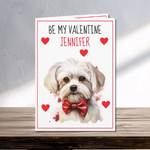 Maltese Dog I Woof You Valentine Card