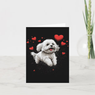 Maltese Dog Love Heart For Valentines Day Maltese  Card