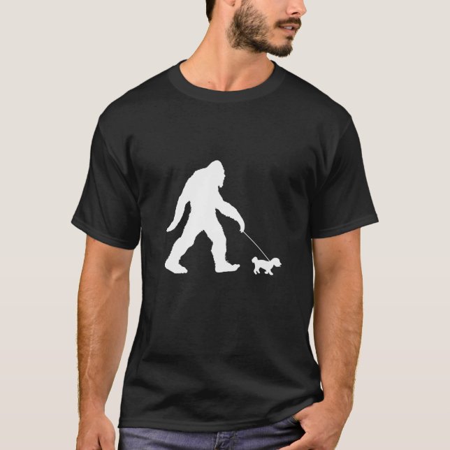 Maltese Dog Lover | Sasquatch | Bigfoot Walking Ma T-Shirt (Front)