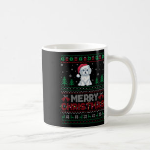 Maltese Dog Lovers Santa Hat Christmas Tree Lights Coffee Mug