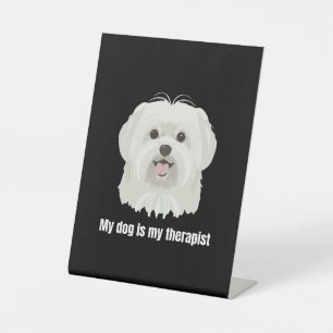 Maltese Dog Pedestal Sign