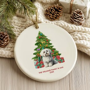 Maltese Dog Personalised Christmas Ceramic Tree Decoration