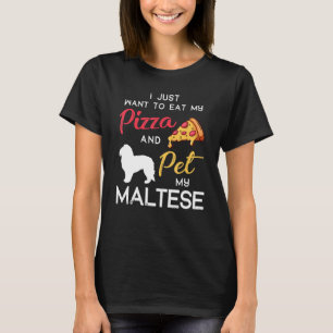 Maltese Dog Pizza  Owner Christmas Birthday T-Shirt