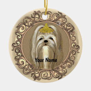 Maltese Dog Princess custom name ornament