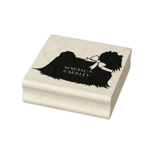 Maltese Dog Puppy Long Hair Rubber Stamp