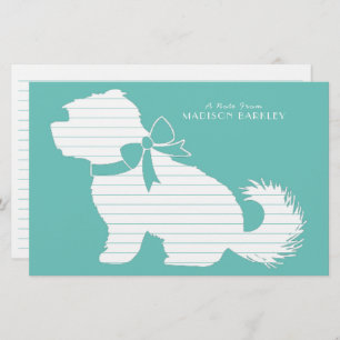 Maltese Dog Puppy Short Hair Teddy Bear Stationery