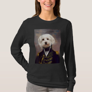 Maltese Dog Renaissance Pet Portrait Mediaeval Pai T-Shirt