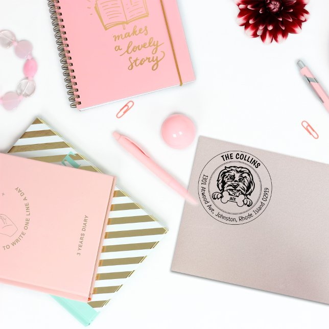 Maltese Dog Return Address Family Rubber Stamp (Creator Uploaded)