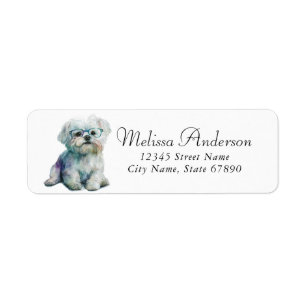 Maltese Dog Return Address Labels