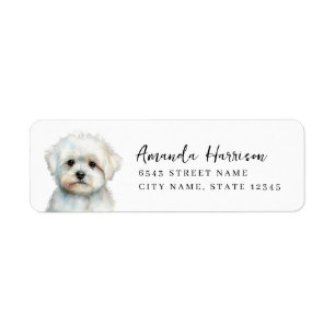 Maltese Dog Return Address Labels
