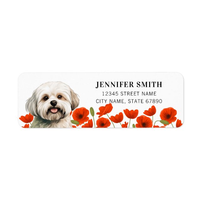 Maltese Dog Return Address Labels (Front)