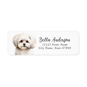 Maltese Dog Return Address Labels