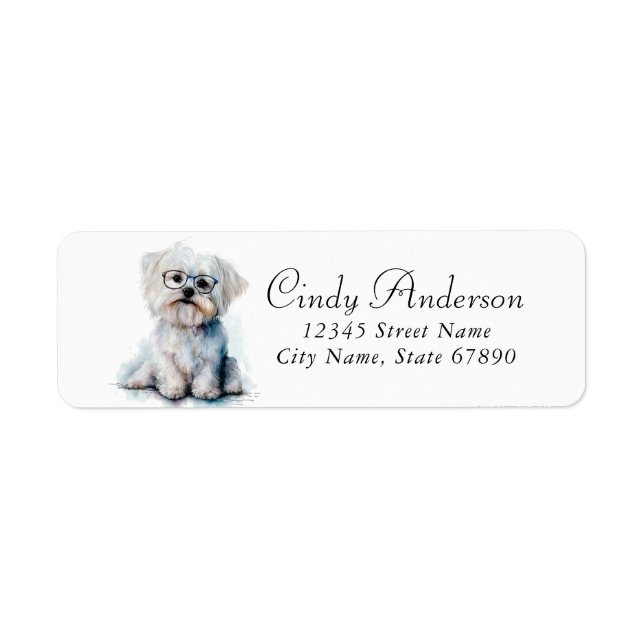 Maltese Dog Return Address Labels (Front)