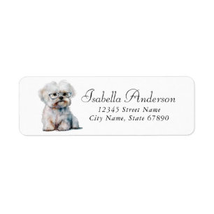 Maltese Dog Return Address Labels