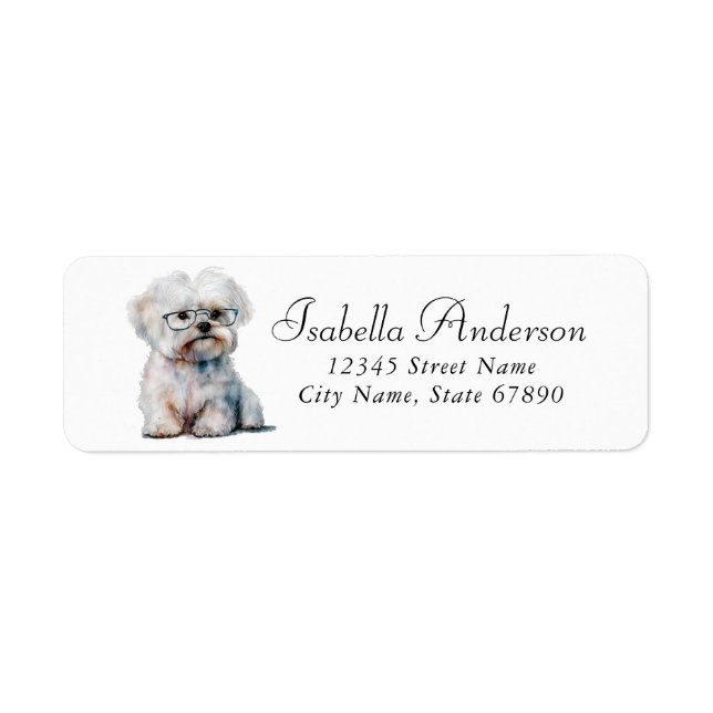 Maltese Dog Return Address Labels (Front)