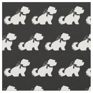 Maltese Dog Silhouette Pet Fabric