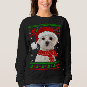 Maltese Dog Ugly Sweater Christmas Puppy Dog Lover