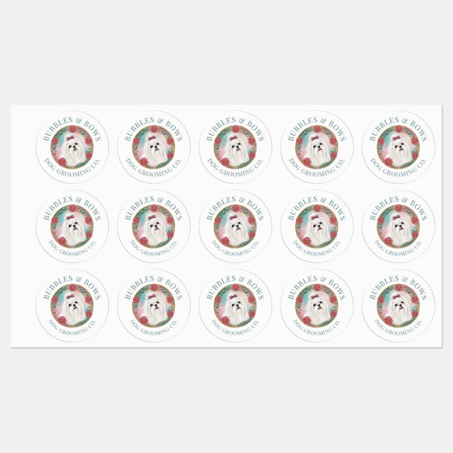 Maltese Dog Waterproof Sticker Sheets (Sheet)