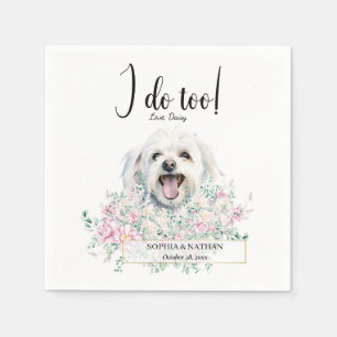 Maltese Dog Wedding Cocktail Napkins