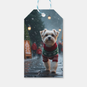 Maltese Dogs Christmas Snow Holiday Gift Tags