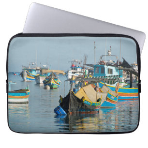 Maltese Fishing Boats   Marsaxlokk In Malta Laptop Sleeve