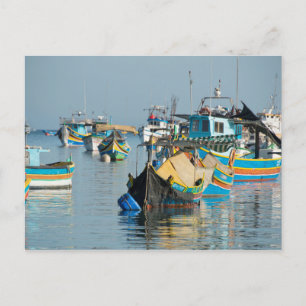 Maltese Fishing Boats   Marsaxlokk In Malta Postcard