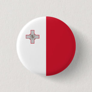 Maltese Flag, Flag of Malta 3 Cm Round Badge