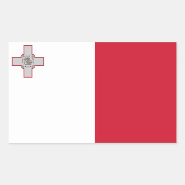 Maltese Flag, Flag of Malta Rectangular Sticker (Front)