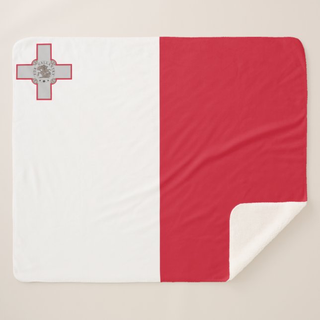 Maltese Flag Sherpa Blanket (Front (Horizontal))