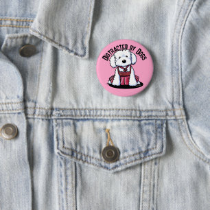 Maltese Girl In Red 6 Cm Round Badge