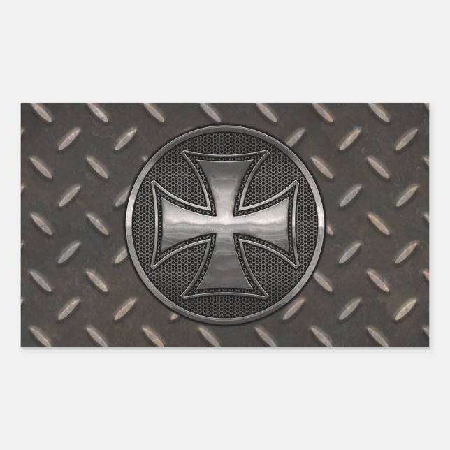 Maltese Gridiron Rectangular Sticker (Front)