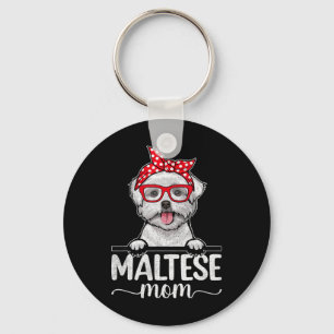 Maltese Head Byndana Mum Women Mothers Day Dog Lov Key Ring