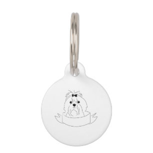 Maltese Head Pet Tag