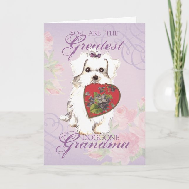 Maltese Heart Grandma Card (Front)