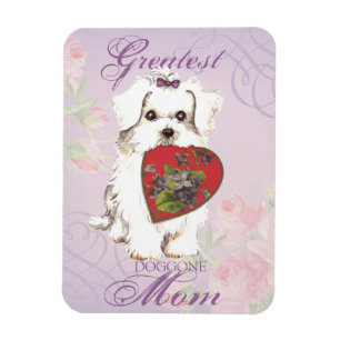 Maltese Heart Mum Magnet