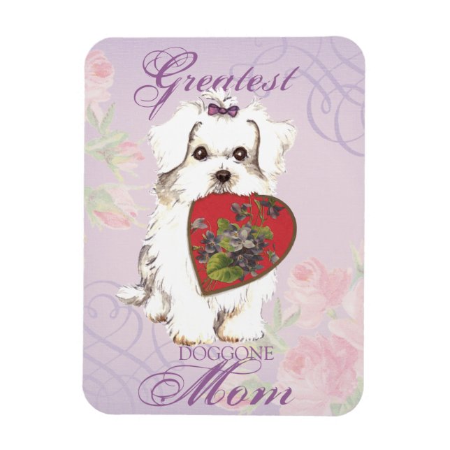 Maltese Heart Mum Magnet (Vertical)
