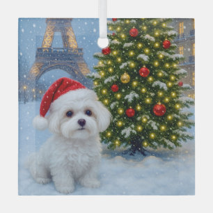 Maltese Holiday Glass Tree Decoration