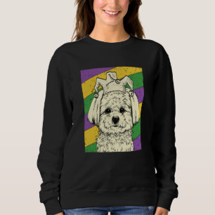 Maltese Jester Mardi Gras Dog Mom or Dad Sweatshirt