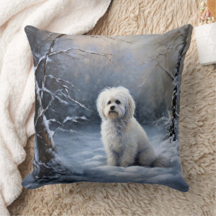 Maltese Let It Snow Christmas Cushion