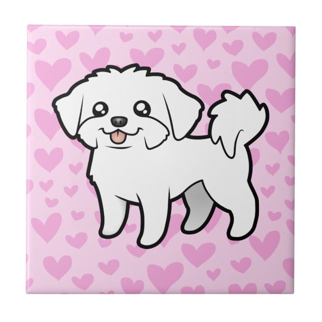 Maltese Love (puppy cut) Tile (Front)