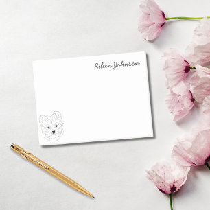 Maltese Lover Simple Black & White Personalized Post-it Notes