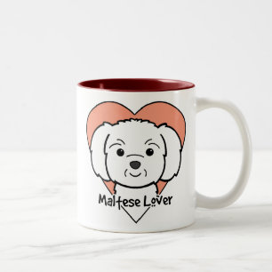 Maltese Lover Two-Tone Coffee Mug