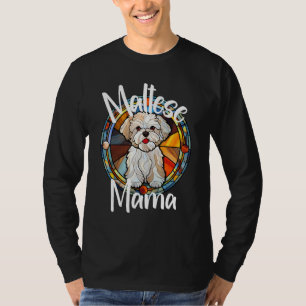 Maltese Mama Dog Mom Puppy Colorful Pet Fur Baby C T-Shirt