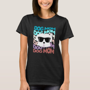 Maltese Mom Cool Retro Dog Mom T-Shirt