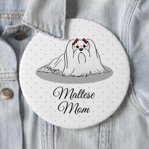Maltese Mum - Cute Dog Breed Mum Dog Mum 6 Cm Round Badge