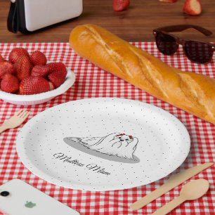 Maltese Mum - Cute Dog Breed Mum Dog Mum Paper Plate