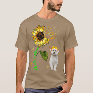 Maltese Mum Cute Sunflower Dog Paws Owner Lover Fa T-Shirt